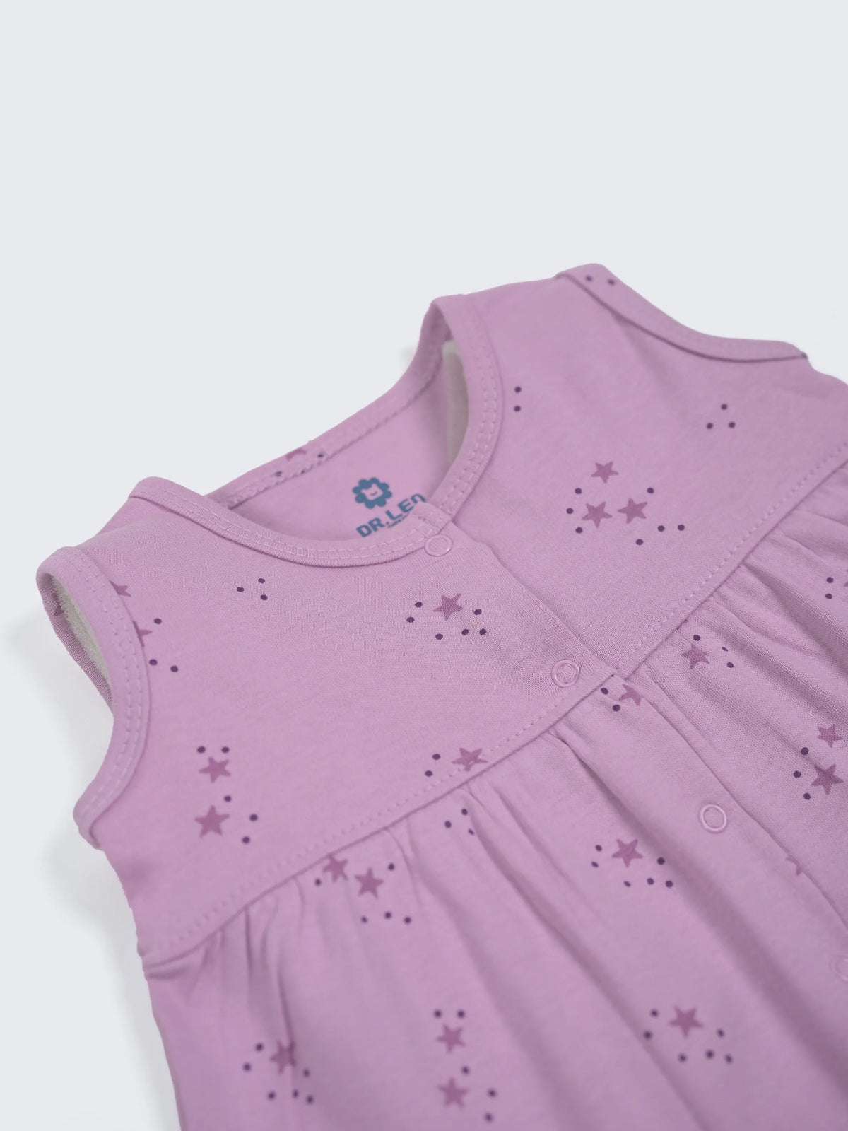 Baby Girls Purple Star Print Cotton Frock