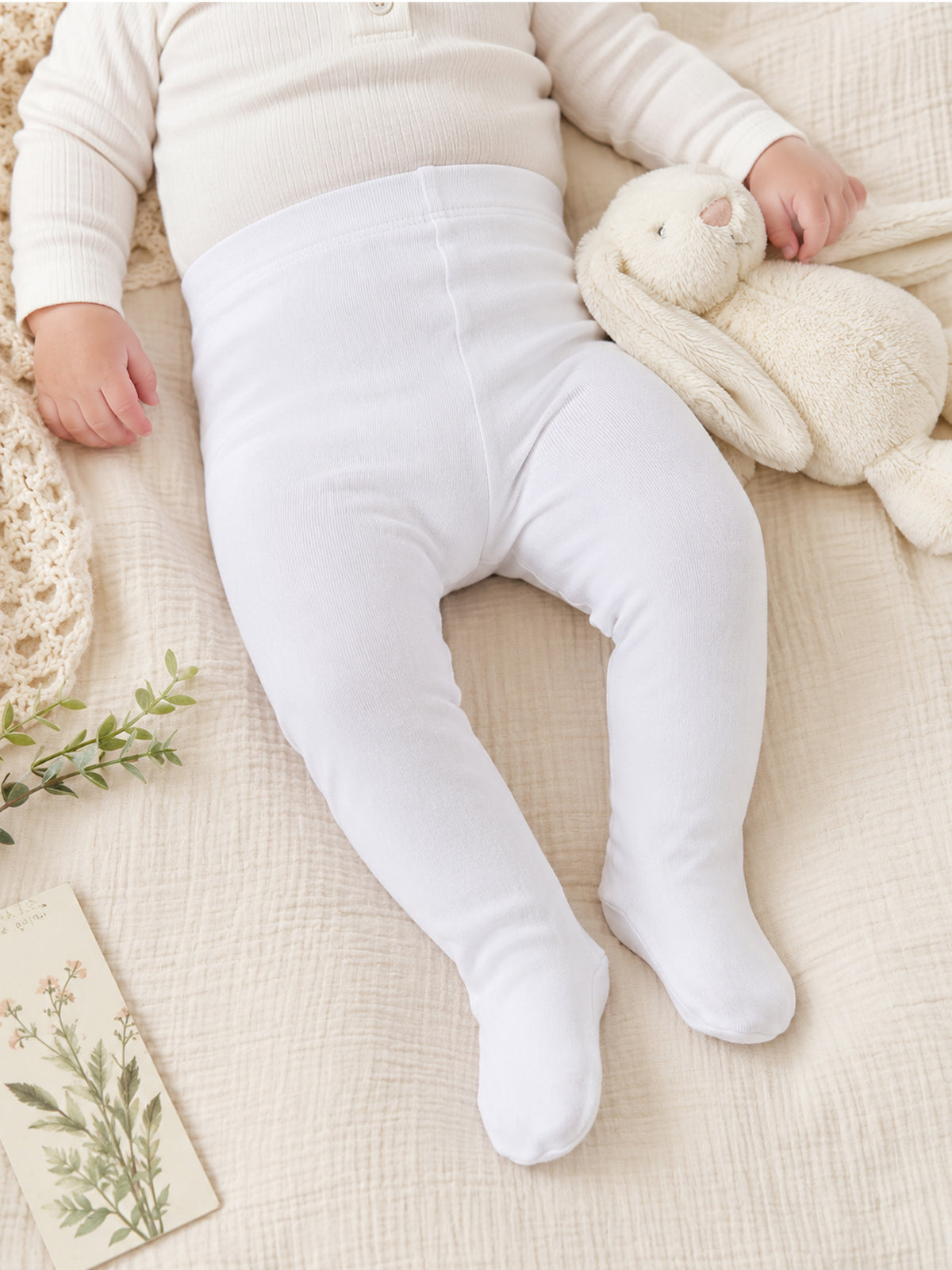 Baby Footed Tights-White