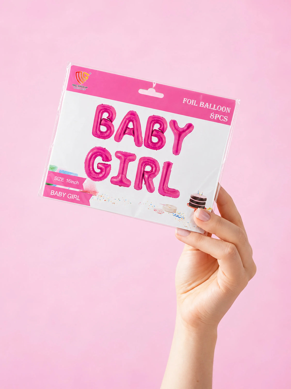 Pink BABY GIRL Foil Balloon Set