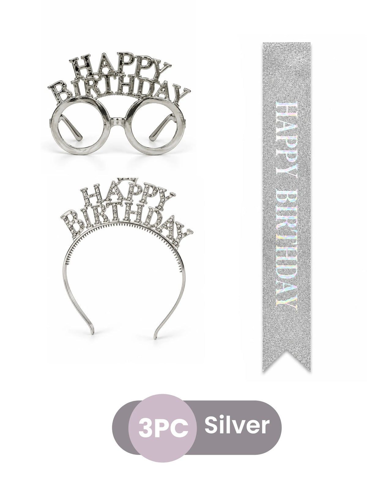 Happy Birthday Party Accessories Set – 3 Pcs