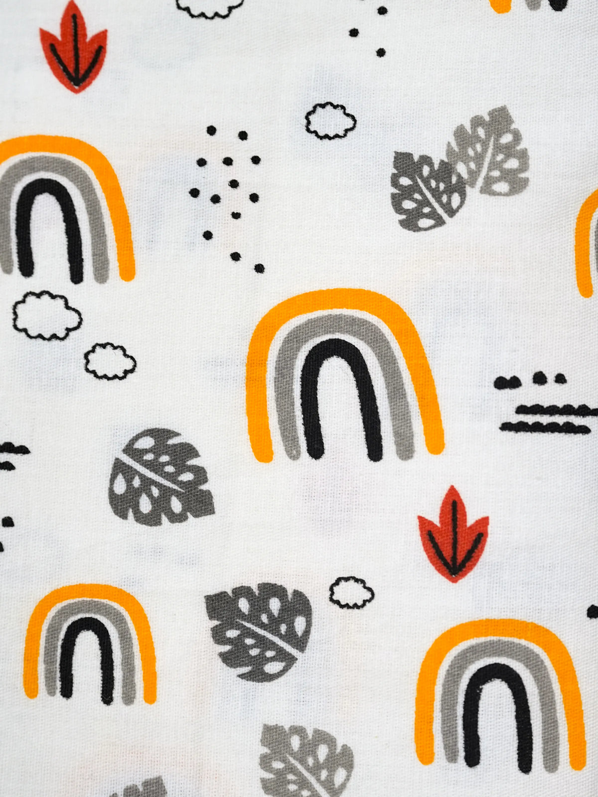 Twill Print Baby Hanging Cradle/Thottil/Jhula - Rainbow & Leaf