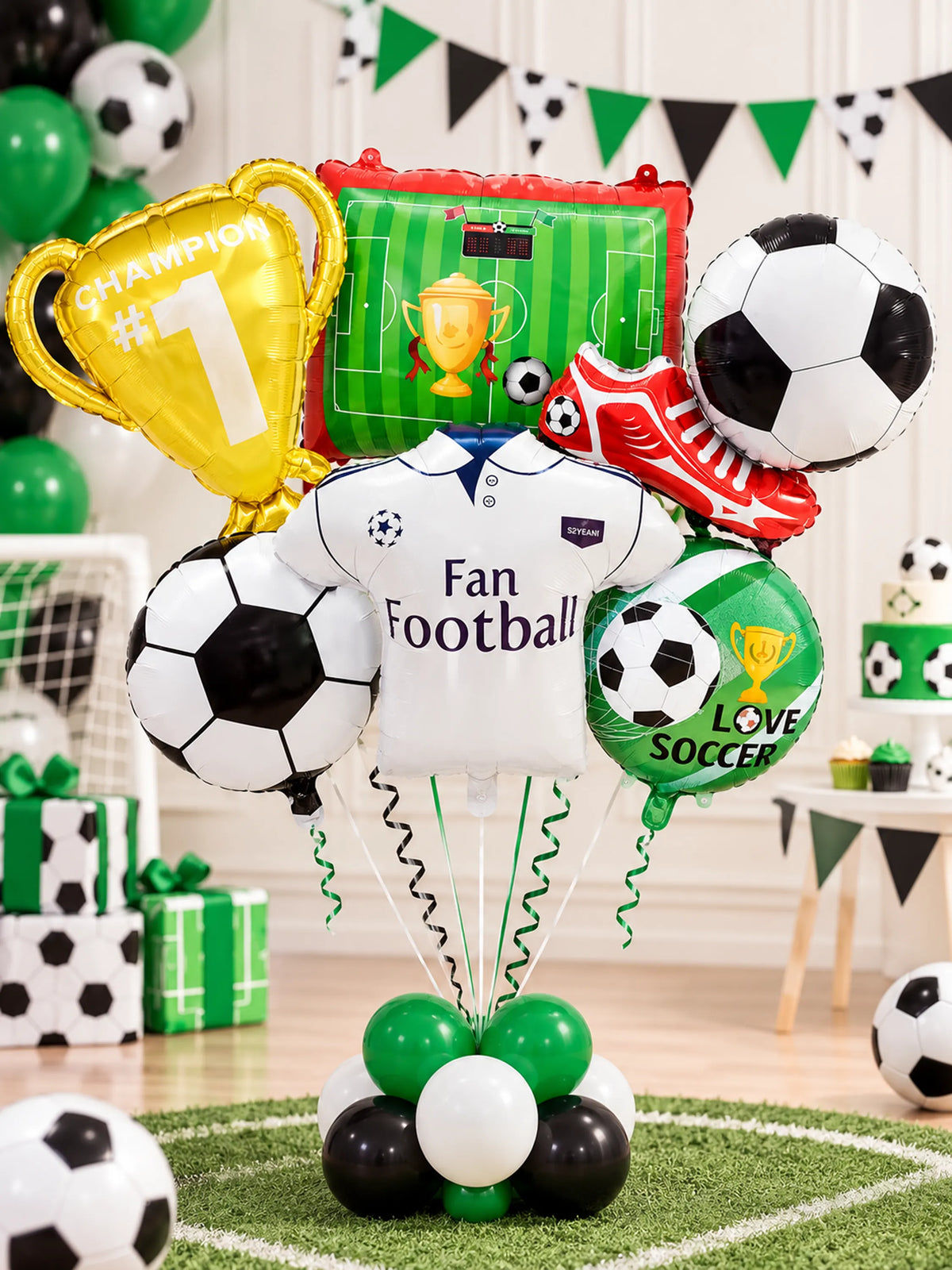 6-Piece Football Theme Foil Balloon Bouquet