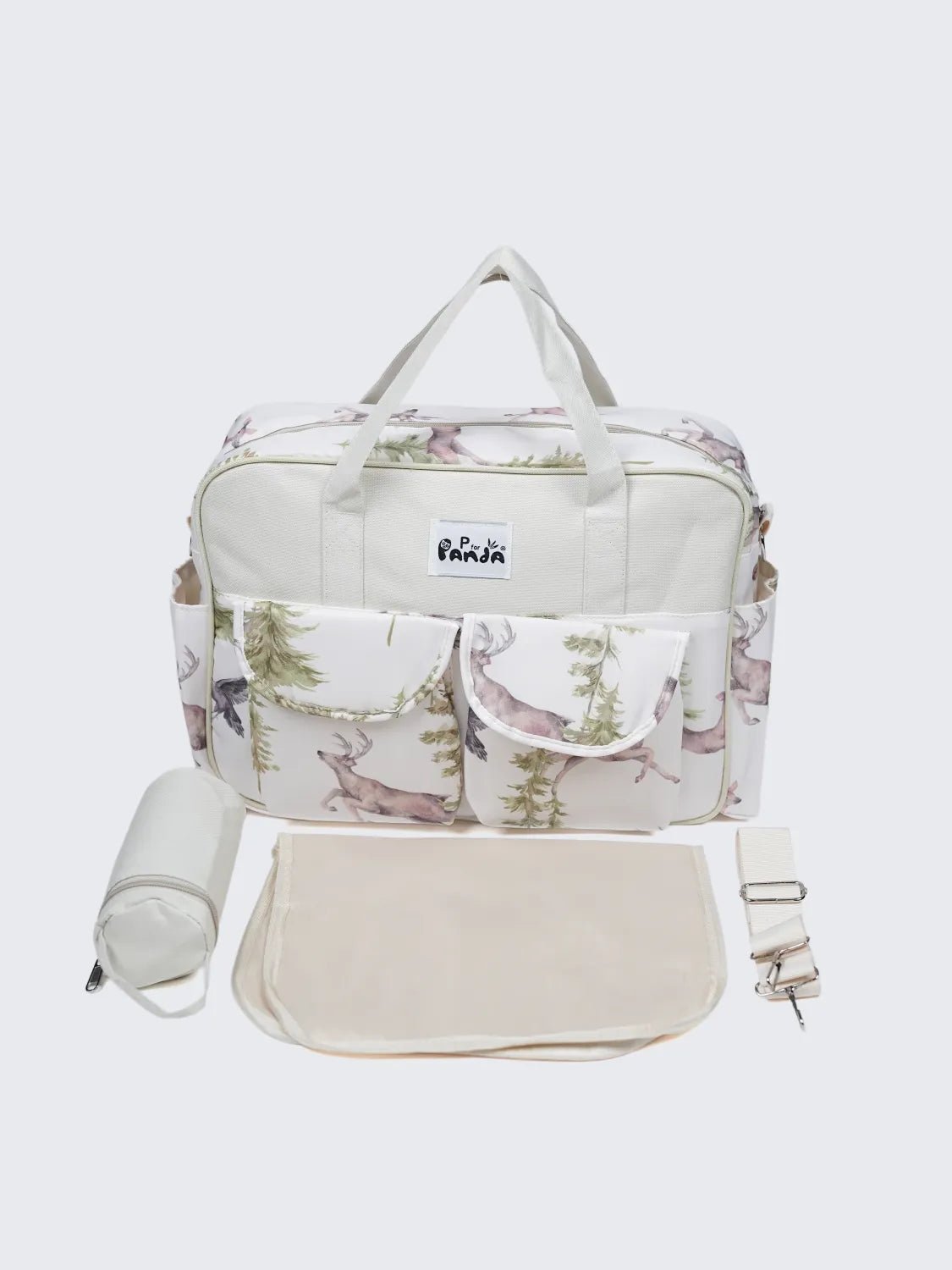 Woodland Deer Baby Diaper Bag & Changing Mat Set