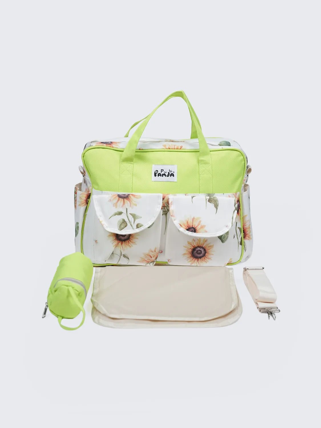 Sunflower Baby Diaper Bag & Changing Mat Set