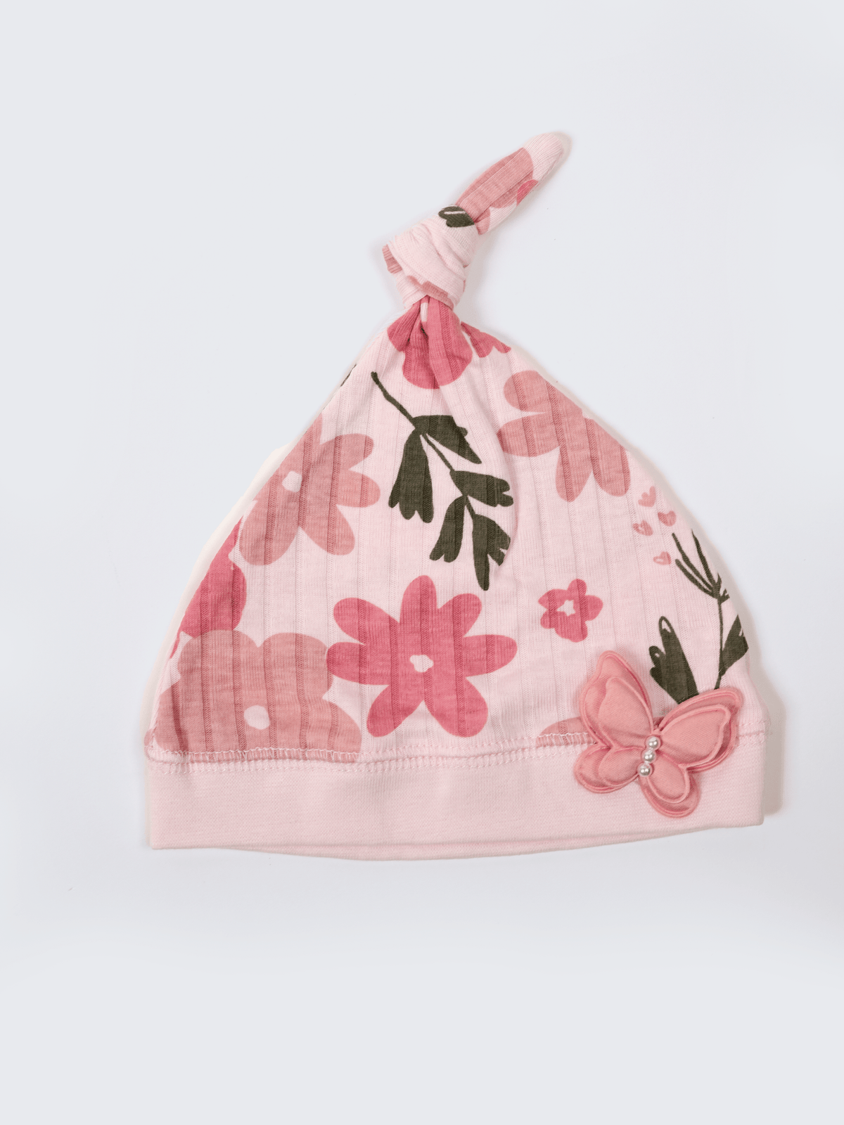 Newborn Cap, Mittens & Booties Set – Floral Print