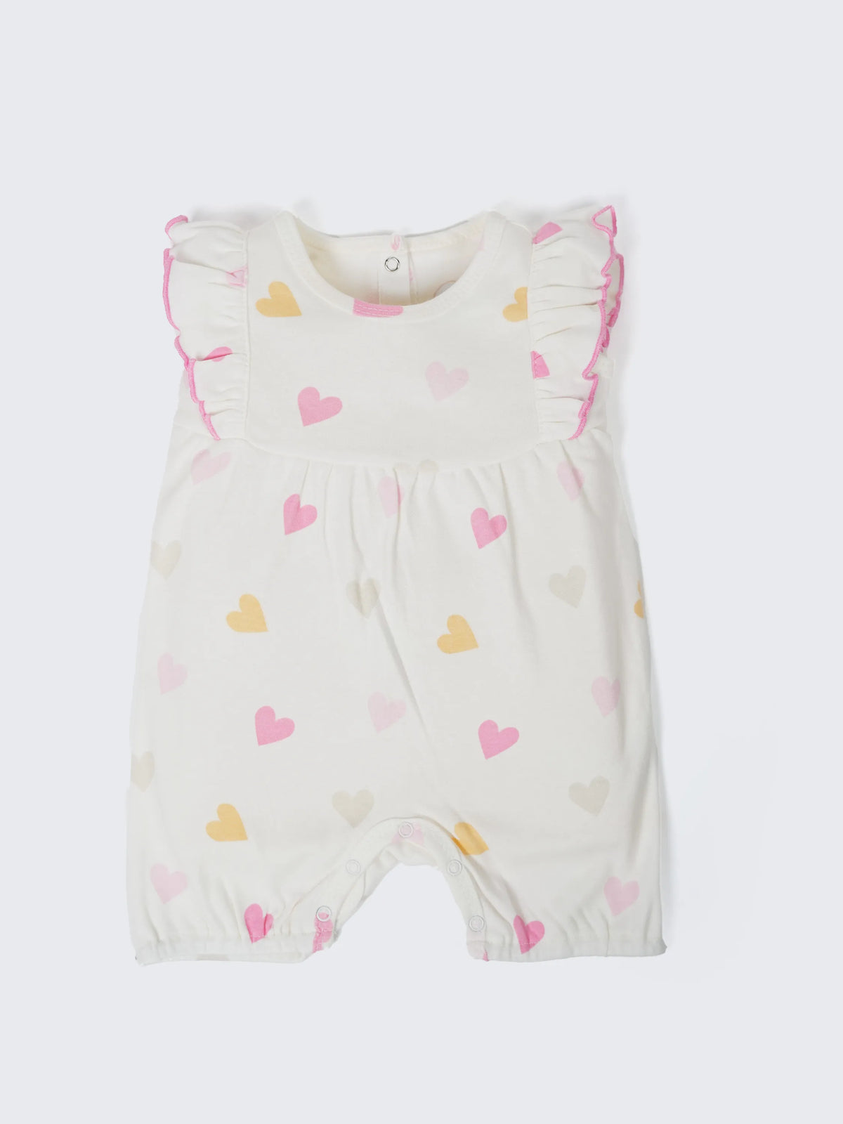 Baby Girls Heart Print Ruffle Romper