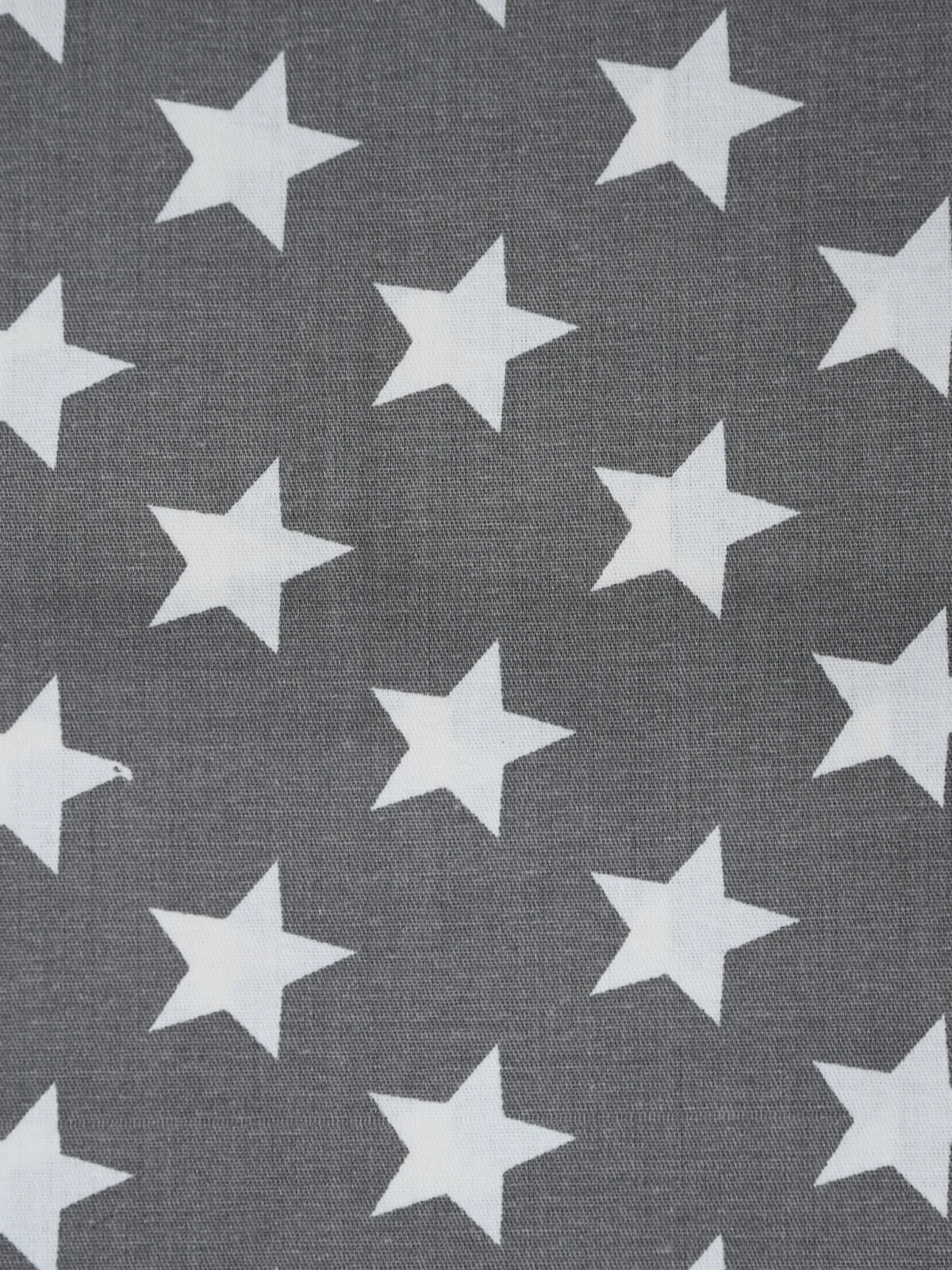 Twill Star Baby Cradle Cloth - White With Charcoal Grey