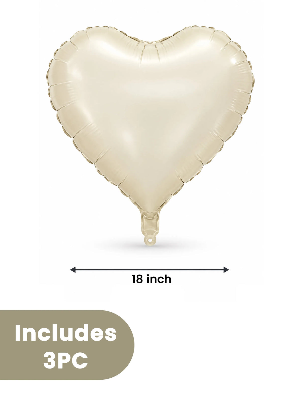Heart Foil Balloon Metallic Mylar Brown & Cream 10-Piece