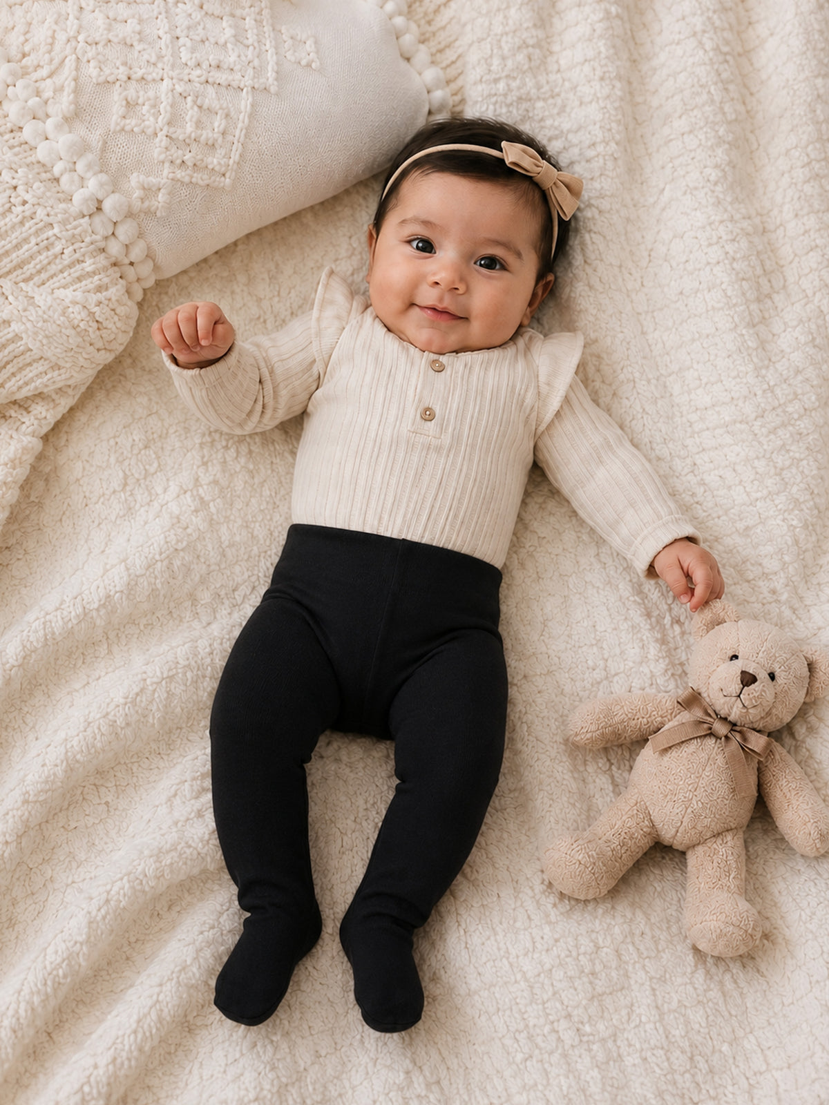 Baby Footed Tights-Black