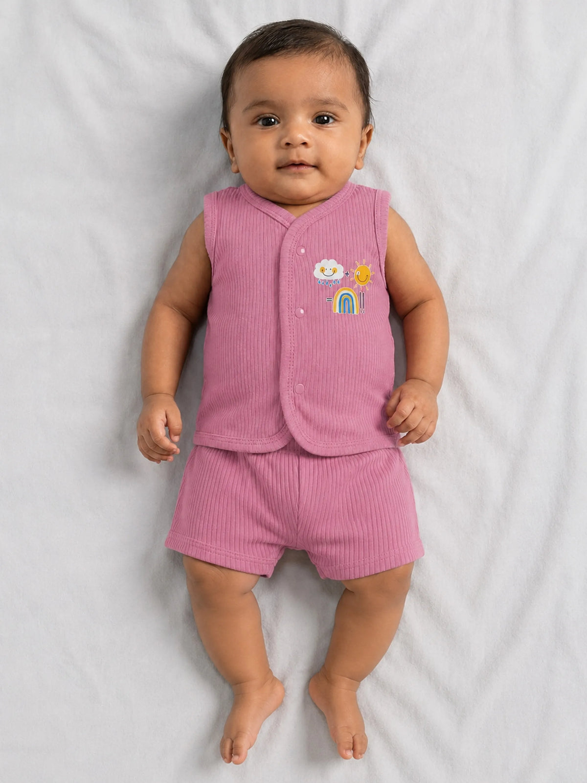 Baby Sleeveless Jabla & Shorts Set - 0-3 Months