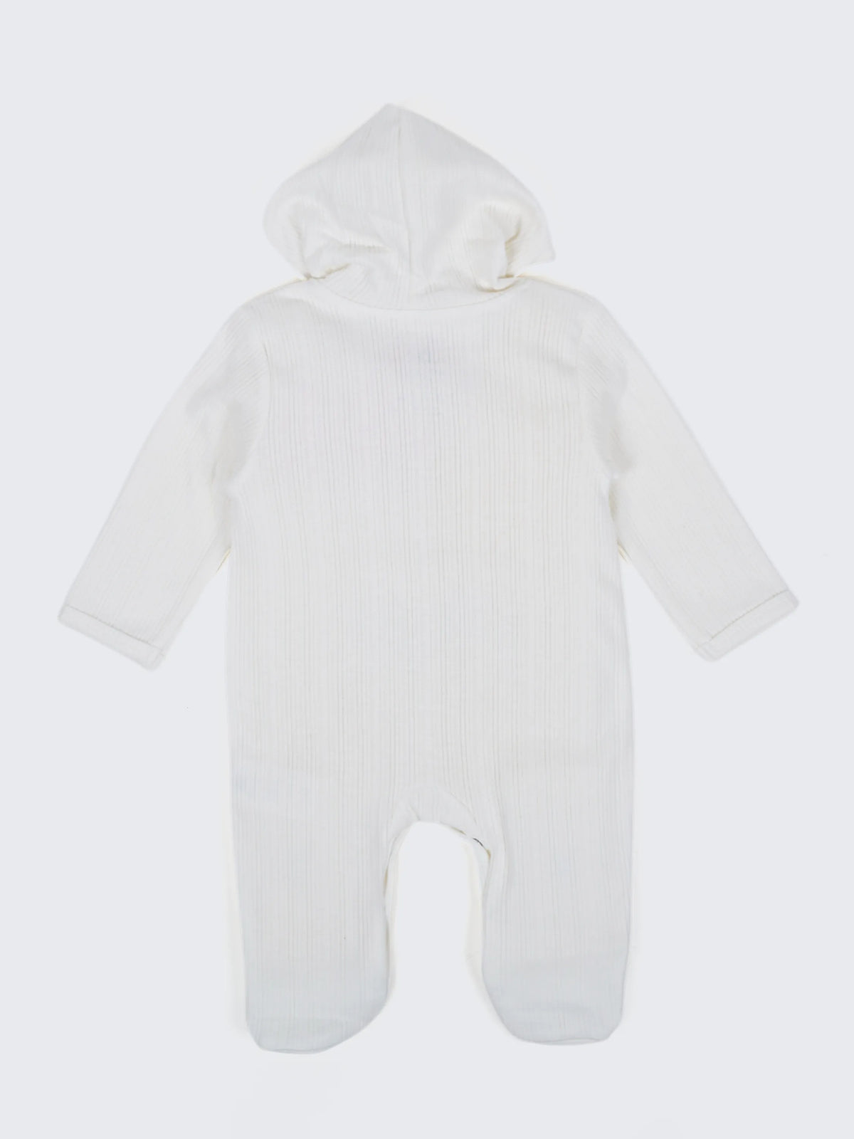 Unisex Baby Hooded Sleepsuit - White