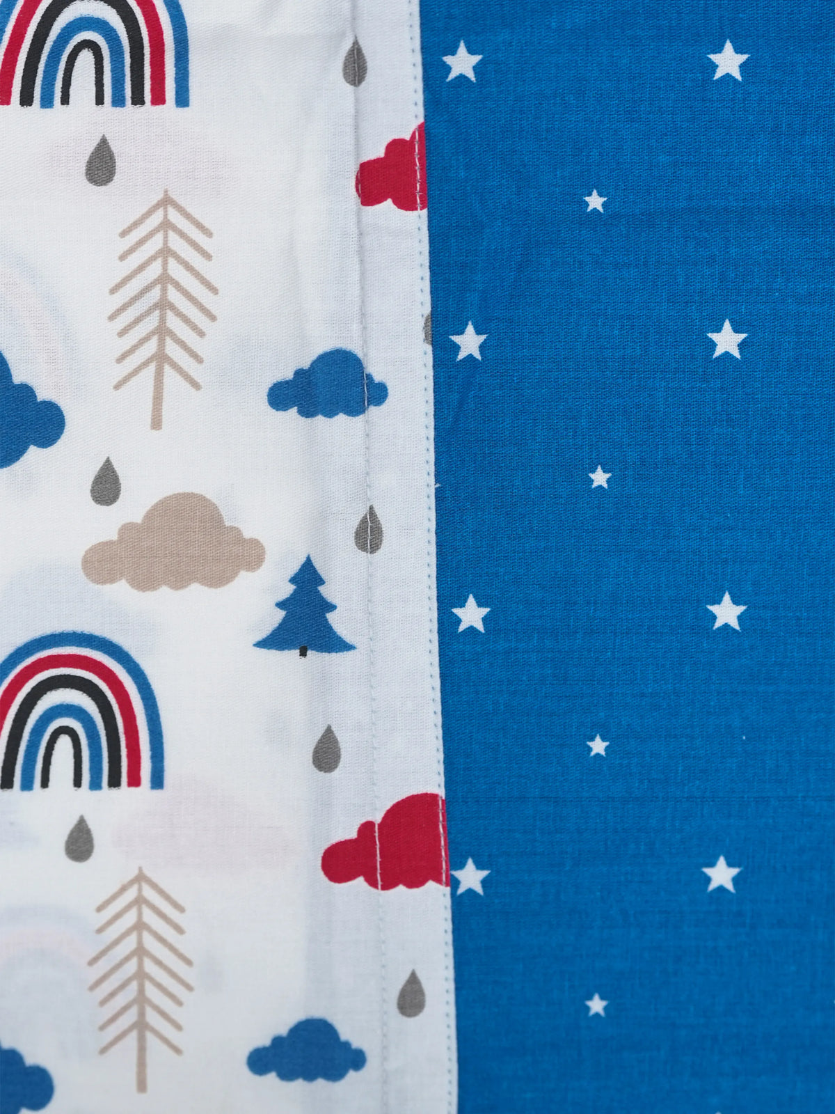 Twill Mix & Match Thottil/Jhula/Cradle Cloth with Net - Rainbow & Cloud