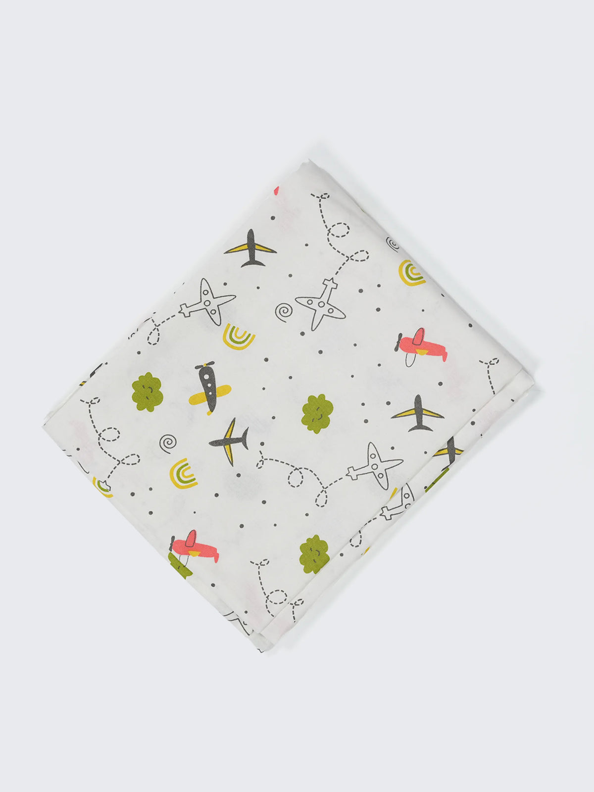 Twill Print Baby Cradle Cloth with Net - Airplane