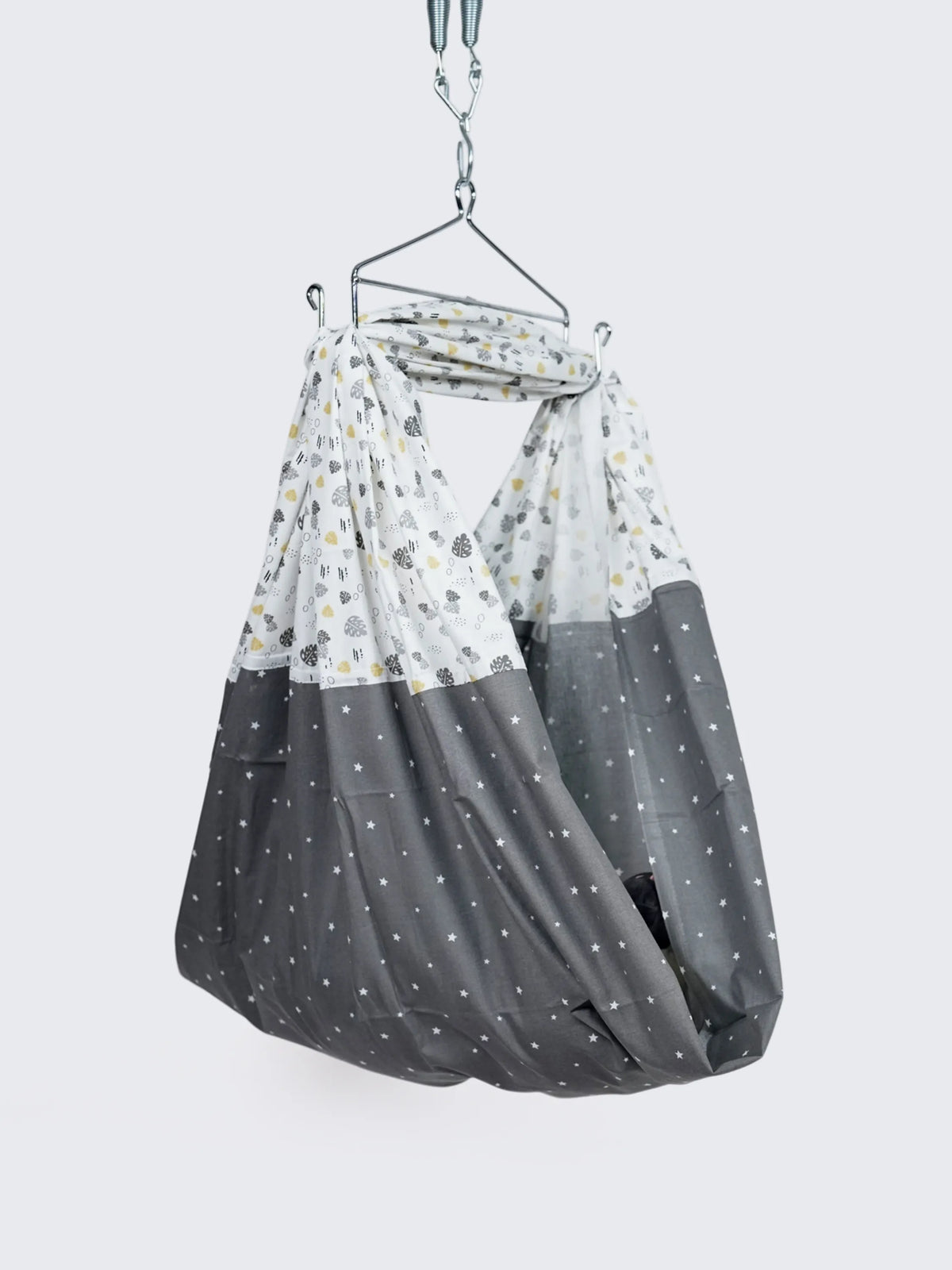 Twill Mix & Match Thottil/Jhula/Cradle Cloth with Net - Leaf