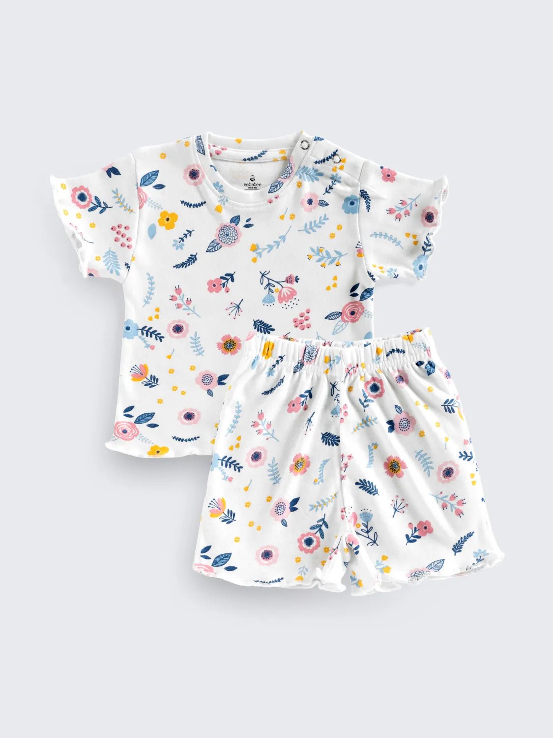 Floral Breeze Baby Girl Co-Ord Set (Tee + Shorts)