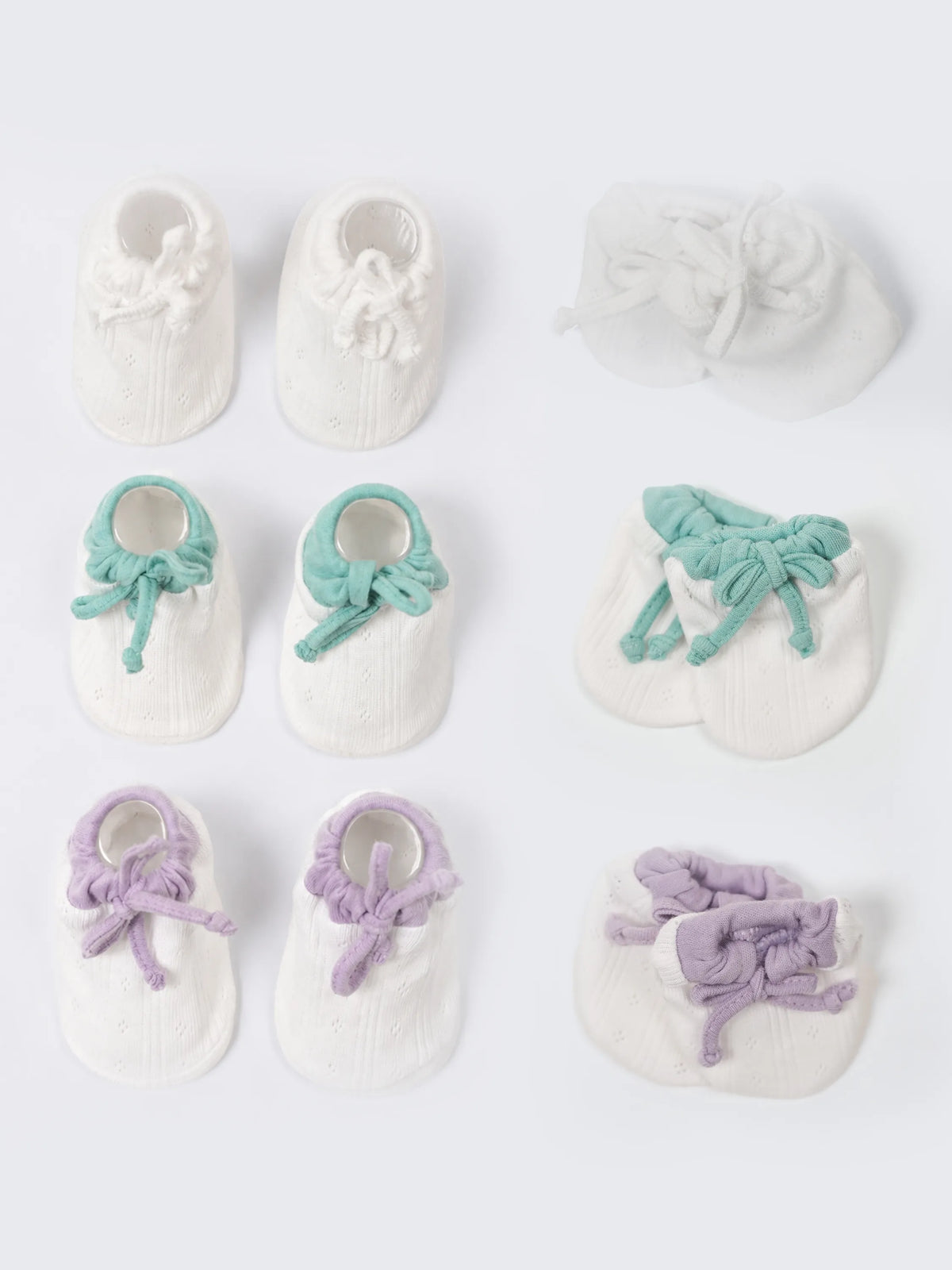 Baby Booties & Mittens Combo Set – 3 Pairs