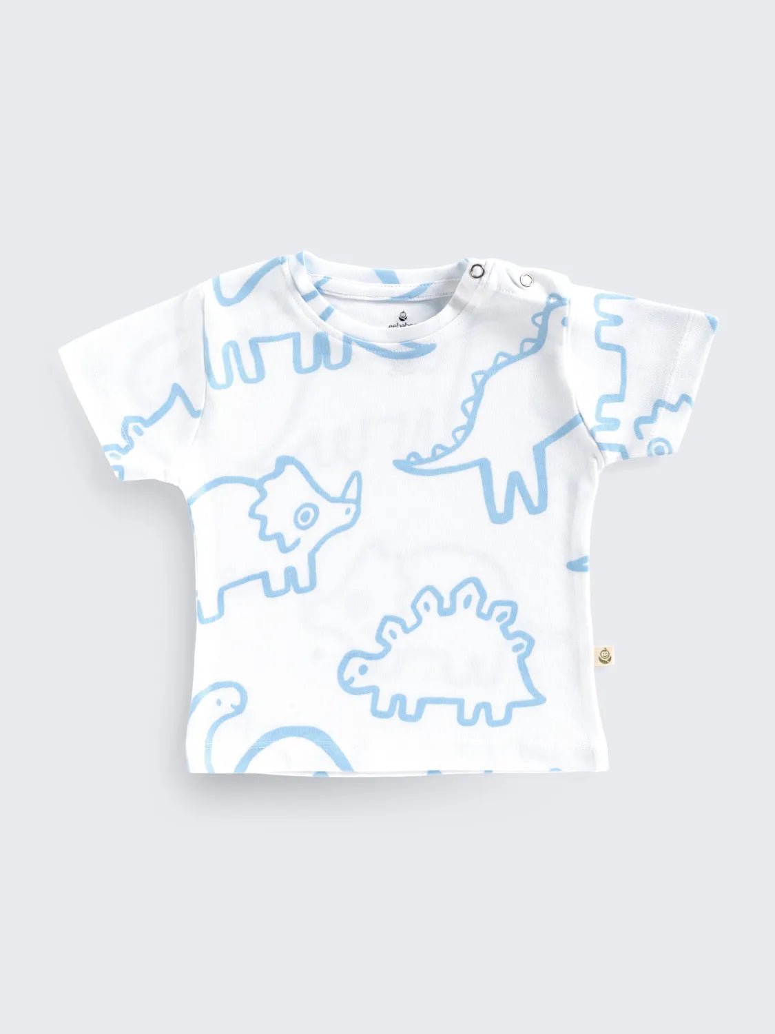 Baby Dino Print Cotton Unisex Half Sleeve Tee 2 pc