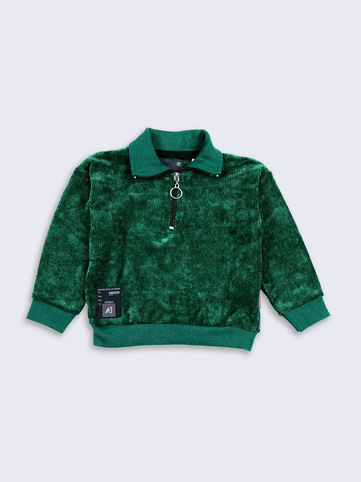 Boys Collar Zip-Up Sweatshirt