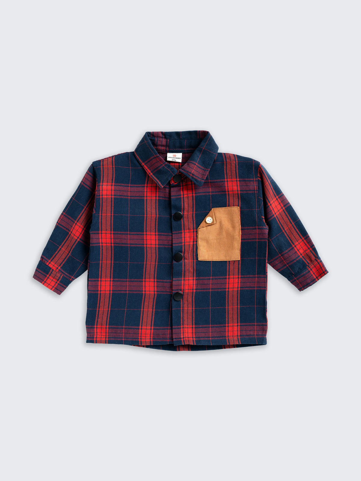 Boys Navy & Red Check Shirt