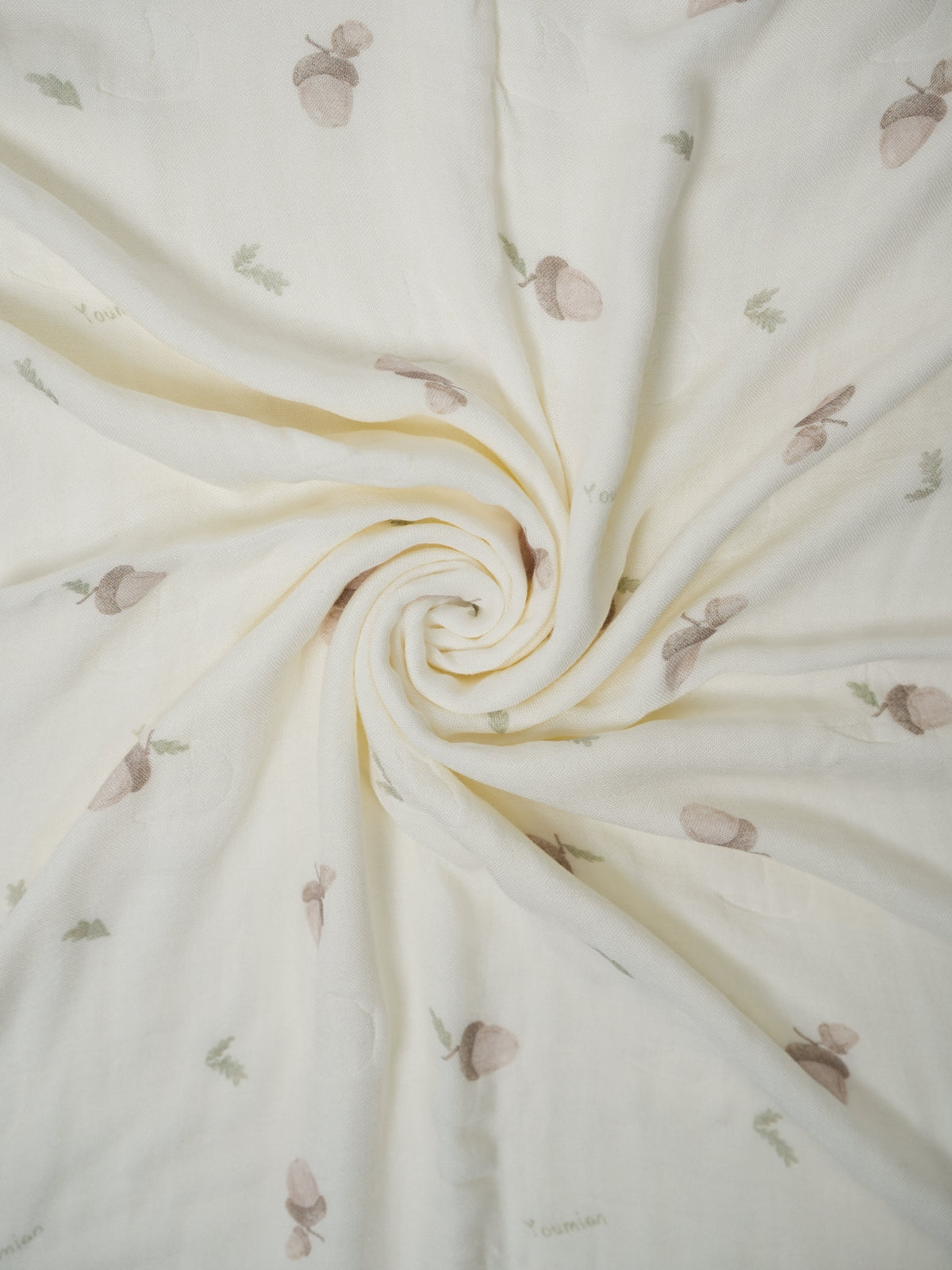 Organic Cotton Baby Muslin Acorn Print Receiving Blanket