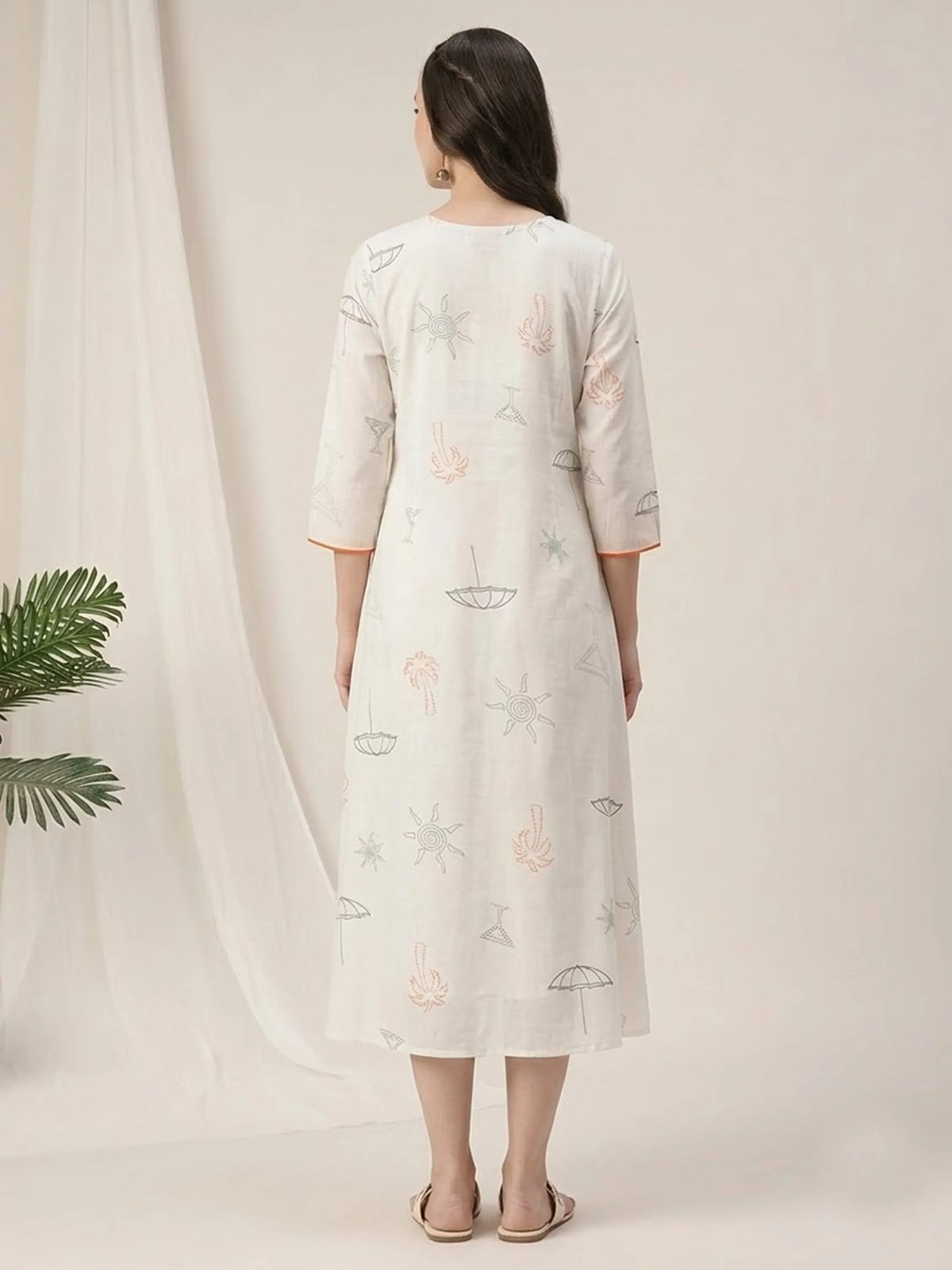 Printed Cotton Maternity & Feeding Gown