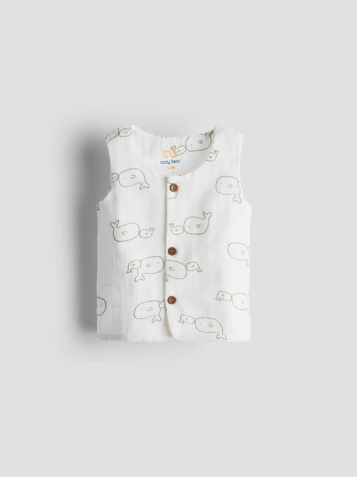 Unisex Organic Cotton Muslin Jabla Sleeveless