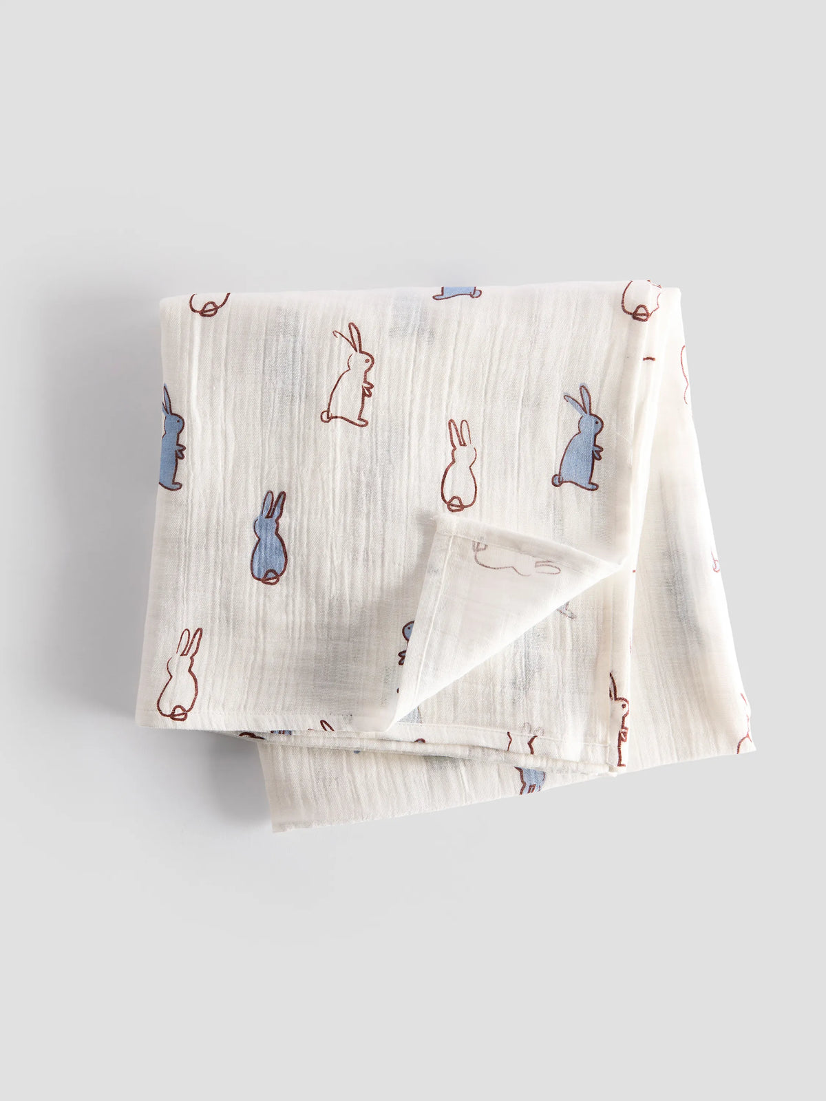 Organic Cotton Muslin Swaddle Blanket - Bunny Print