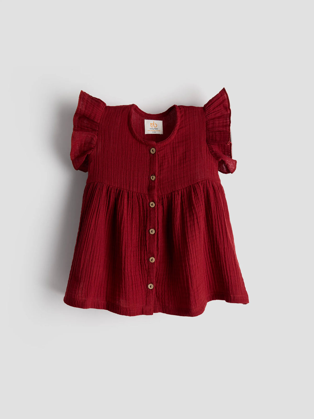 Organic Cotton Berry Bliss Ruffle Top for Baby Girls