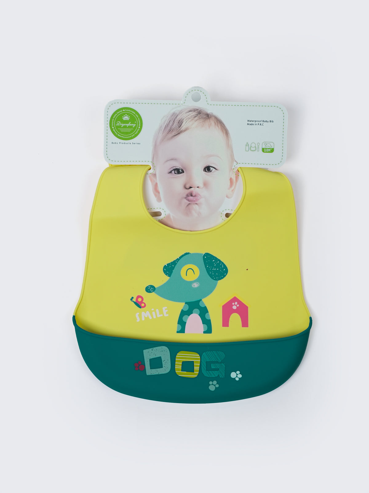 Silicone Waterproof Baby Feeding Bib -Dog Print