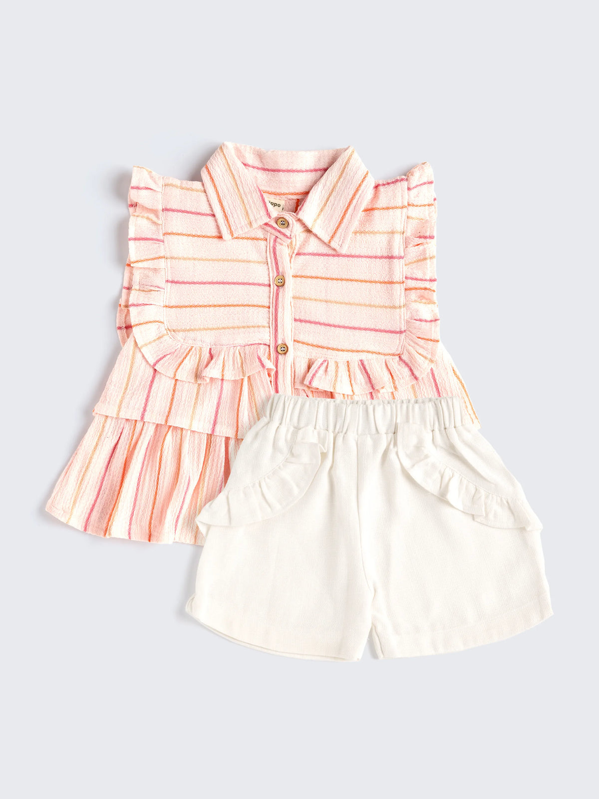 Peachy Stripes Baby Girl 2 piece Set