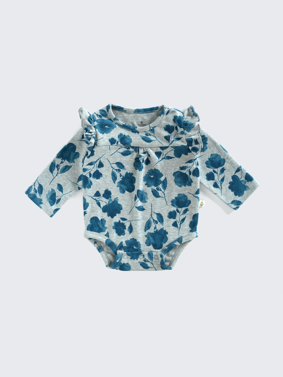 Blue Floral Full Sleeve Baby Girl Bodysuit