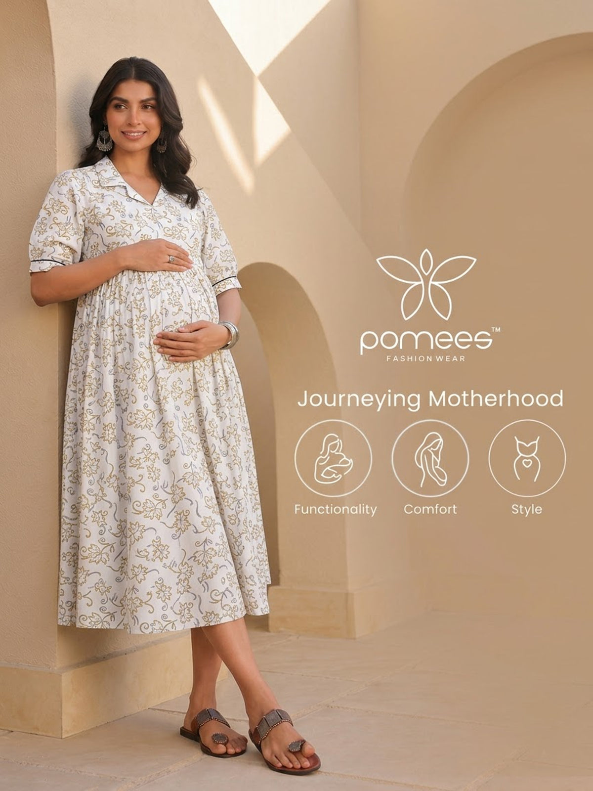 Floral Printed Maternity Feeding Dress