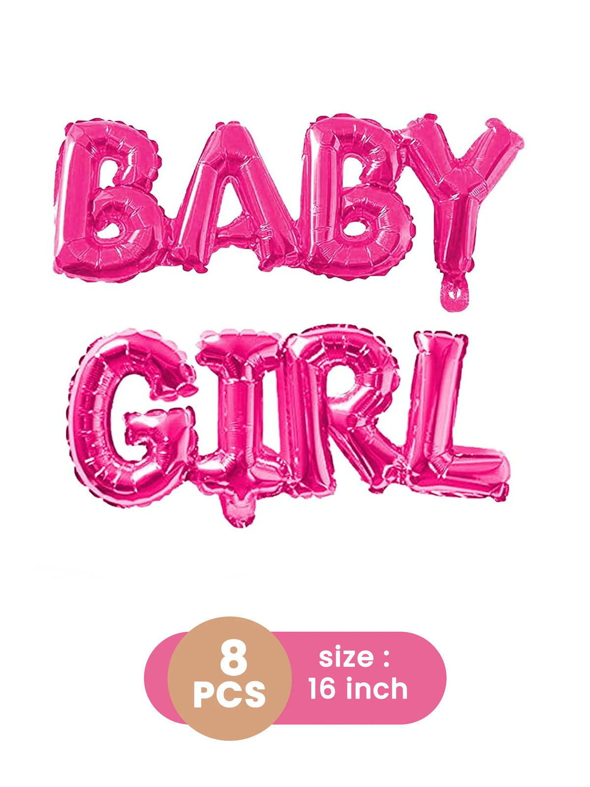 Pink BABY GIRL Foil Balloon Set