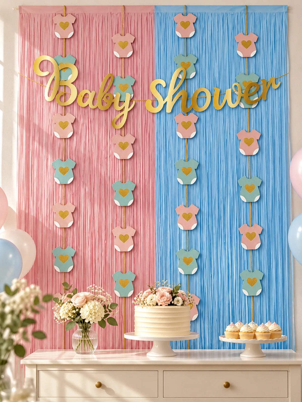 Baby Shower Pink & Blue Decoration Set – 7 Pcs