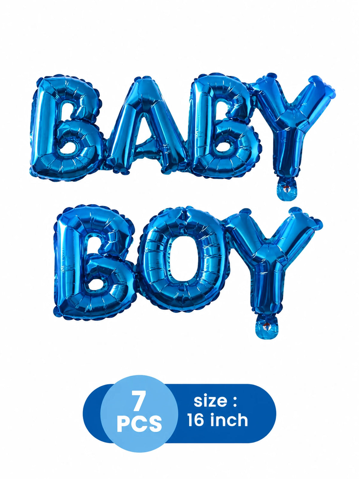 Blue Letter "Baby Boy" Foil Balloon Set