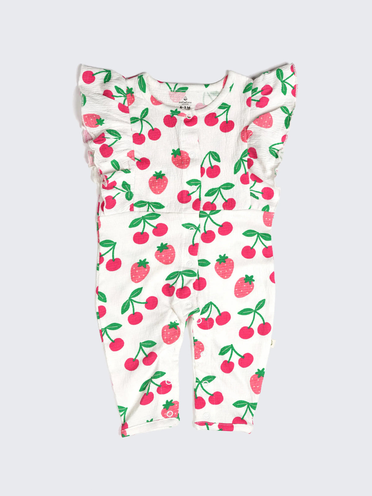 Cherry Delight Ruffle Sleeve Baby Girl Romper