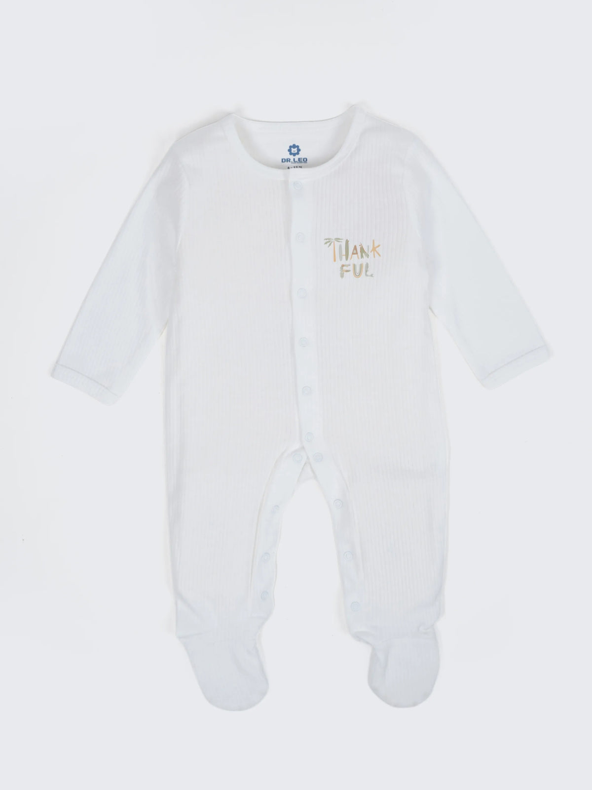 Unisex Baby Solid Sleepsuit White