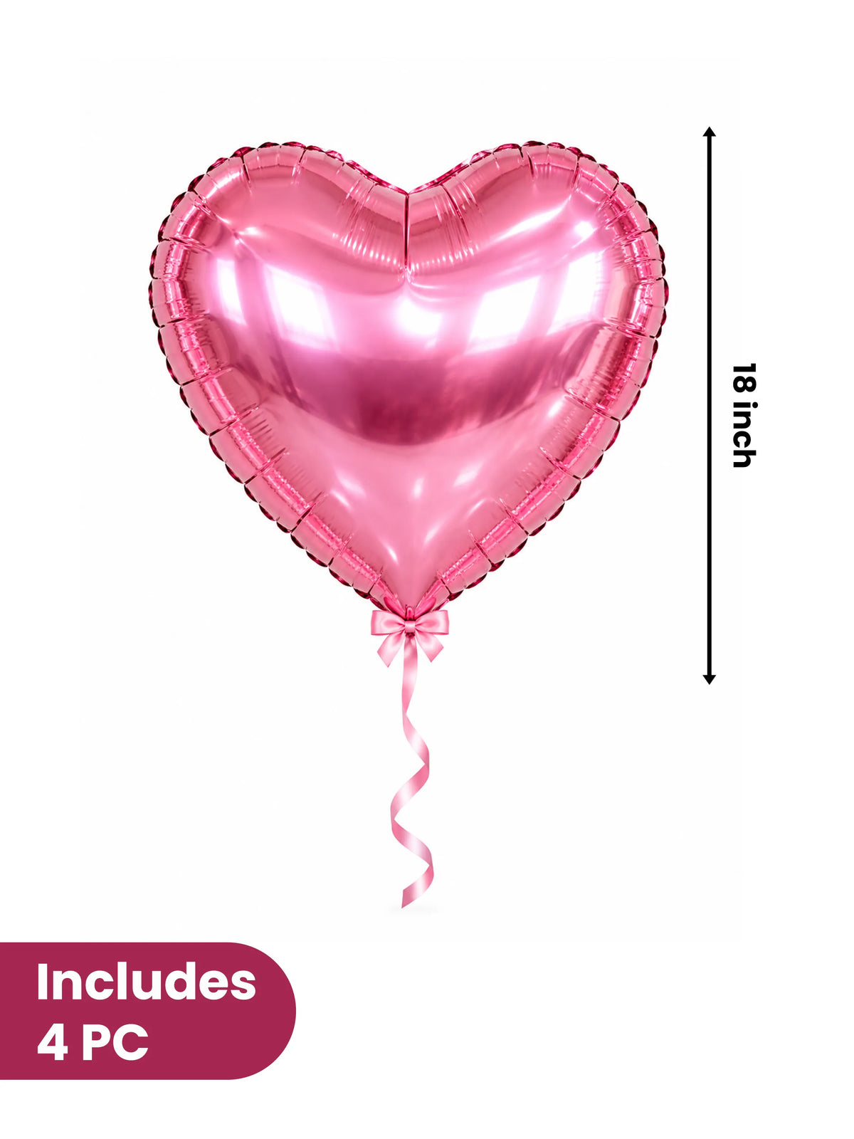 Bow Clear Bobo Foil Heart Balloon Set