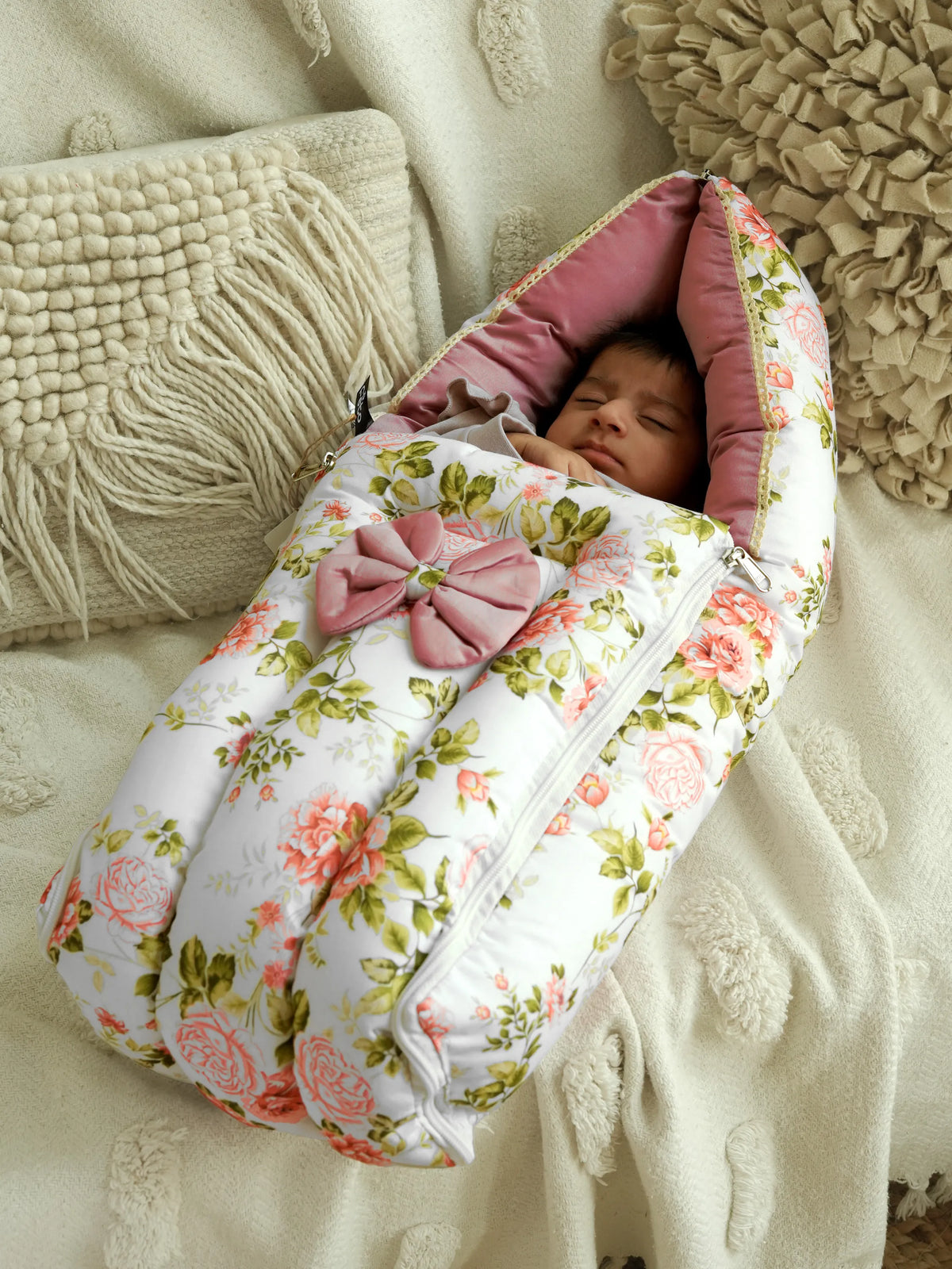 Premium Floral Carry Nest for New Born
