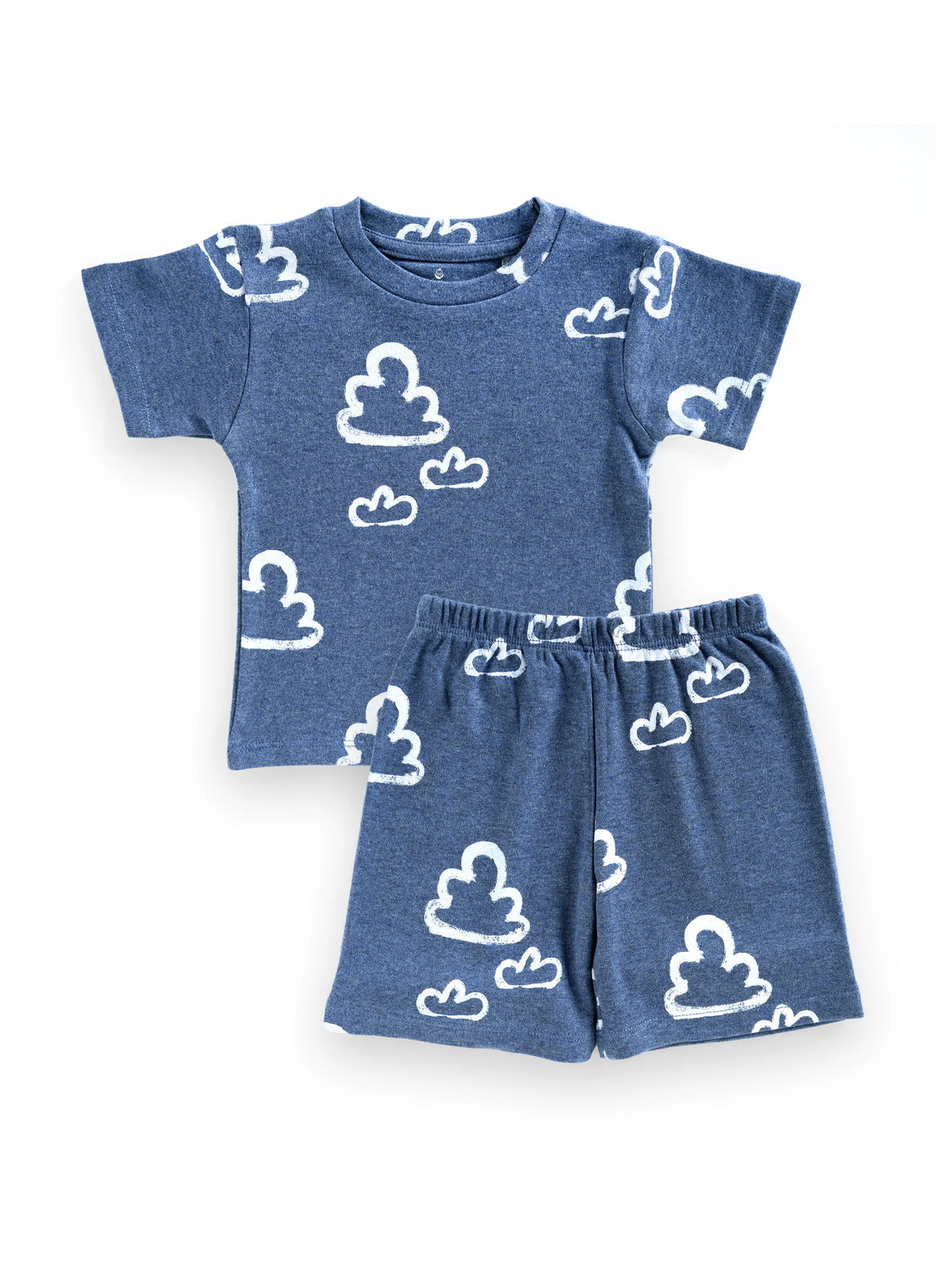 Cloud Print Unisex T-Shirt & Shorts Set for Babies
