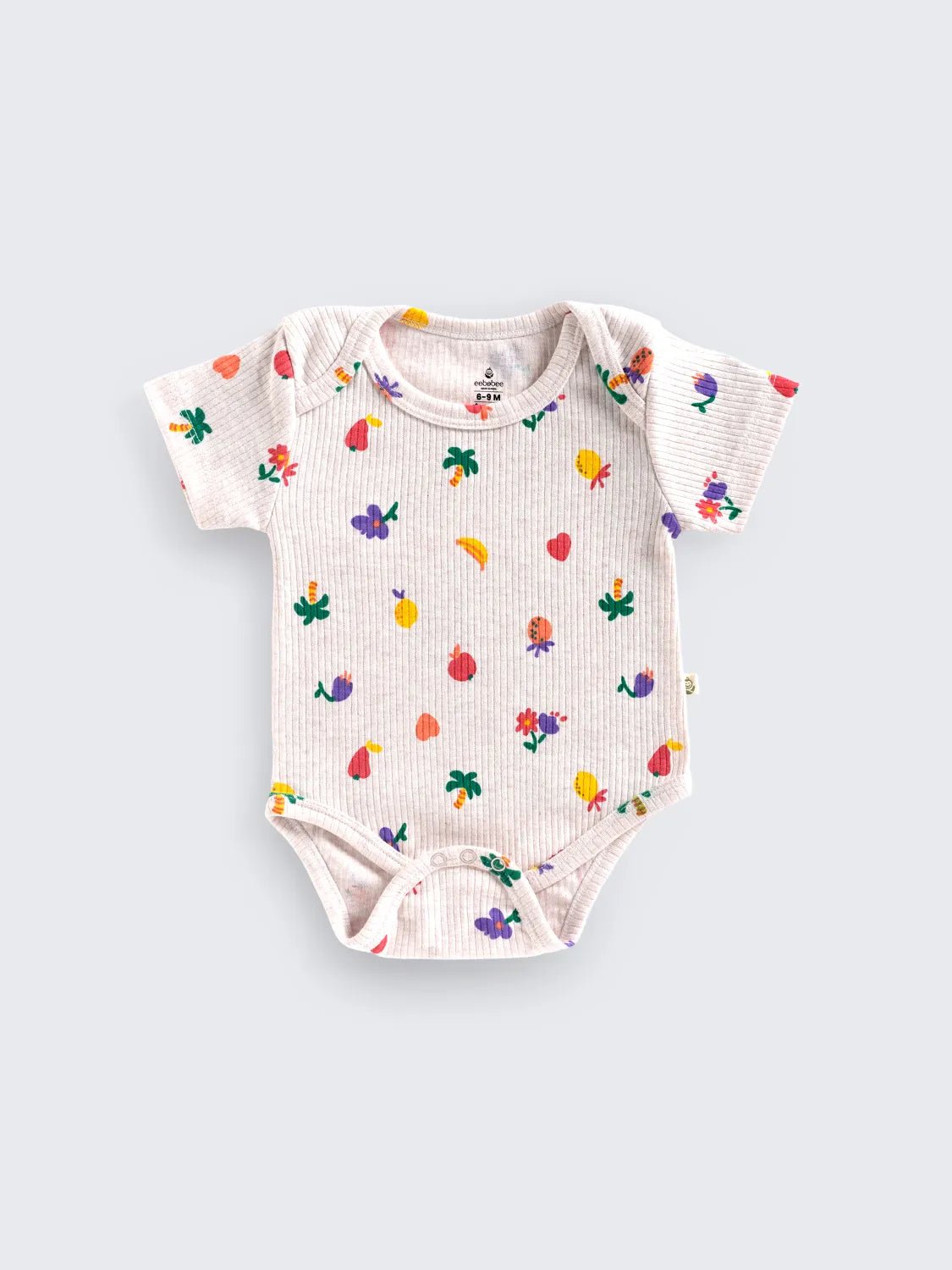 Tropical Fruit & Flora Print Baby Half sleeve Bodysuit