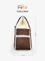 Baby Carry Nest – Brown Cotton Soft Newborn Sleeping Bag - Kidulan