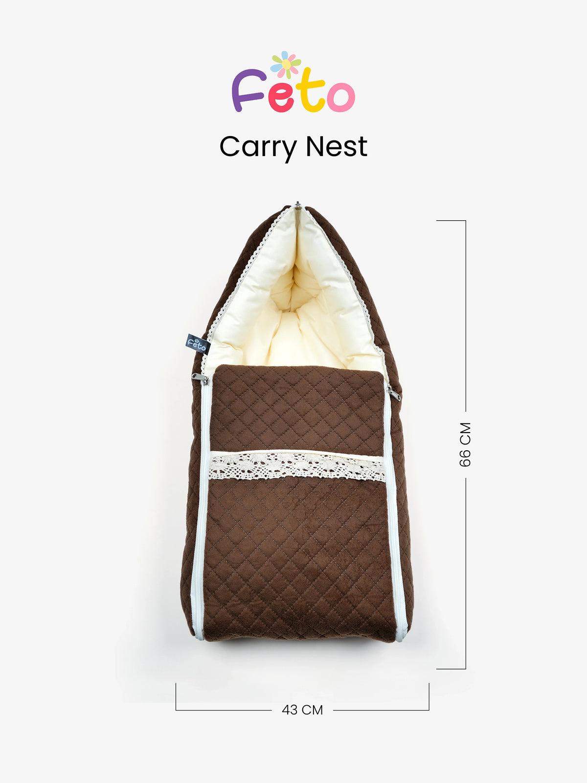 Baby Carry Nest –  Brown Cotton Soft Newborn Sleeping Bag