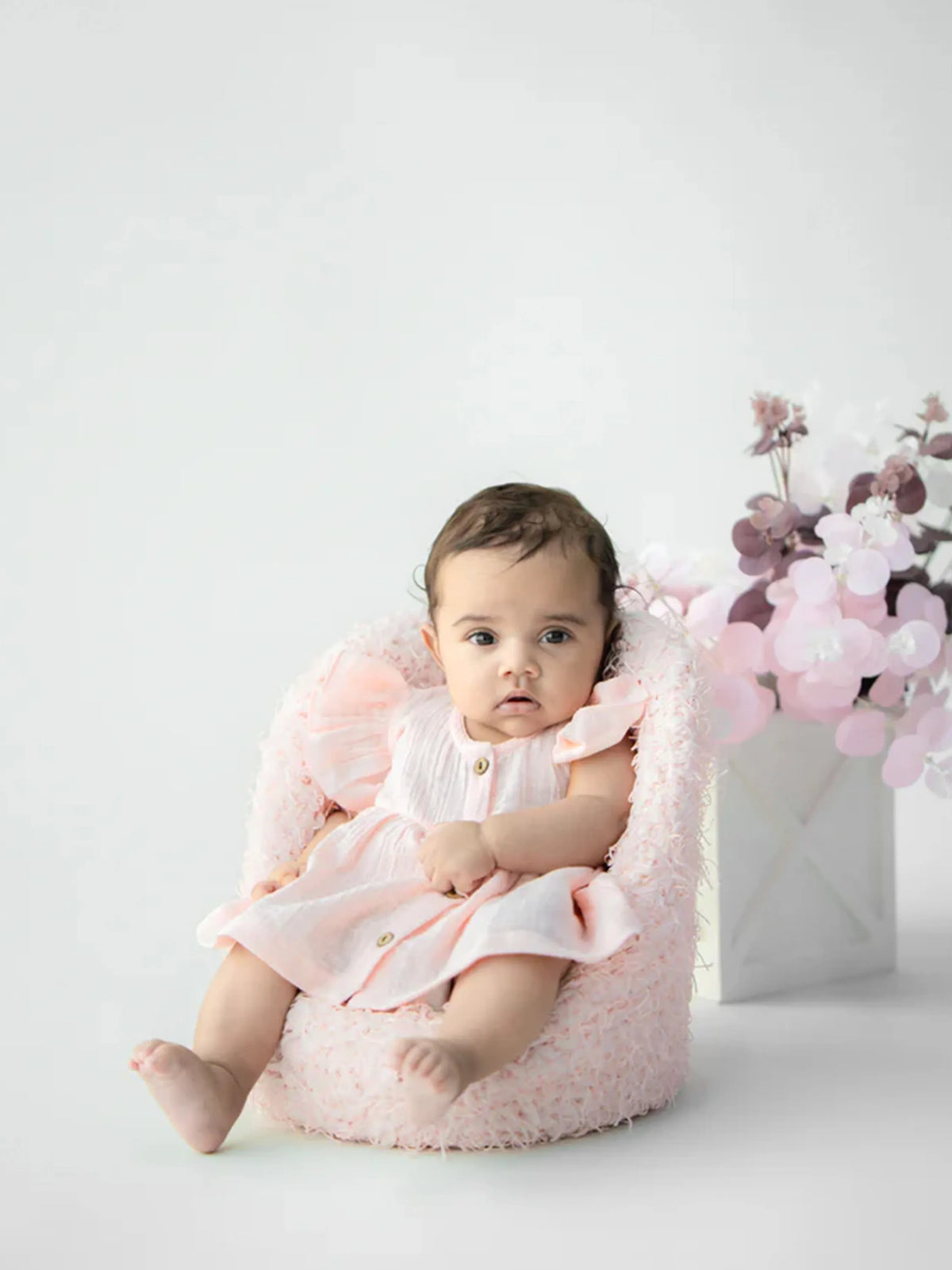 Organic Flutter Frock for Baby Girls – Soft Pink