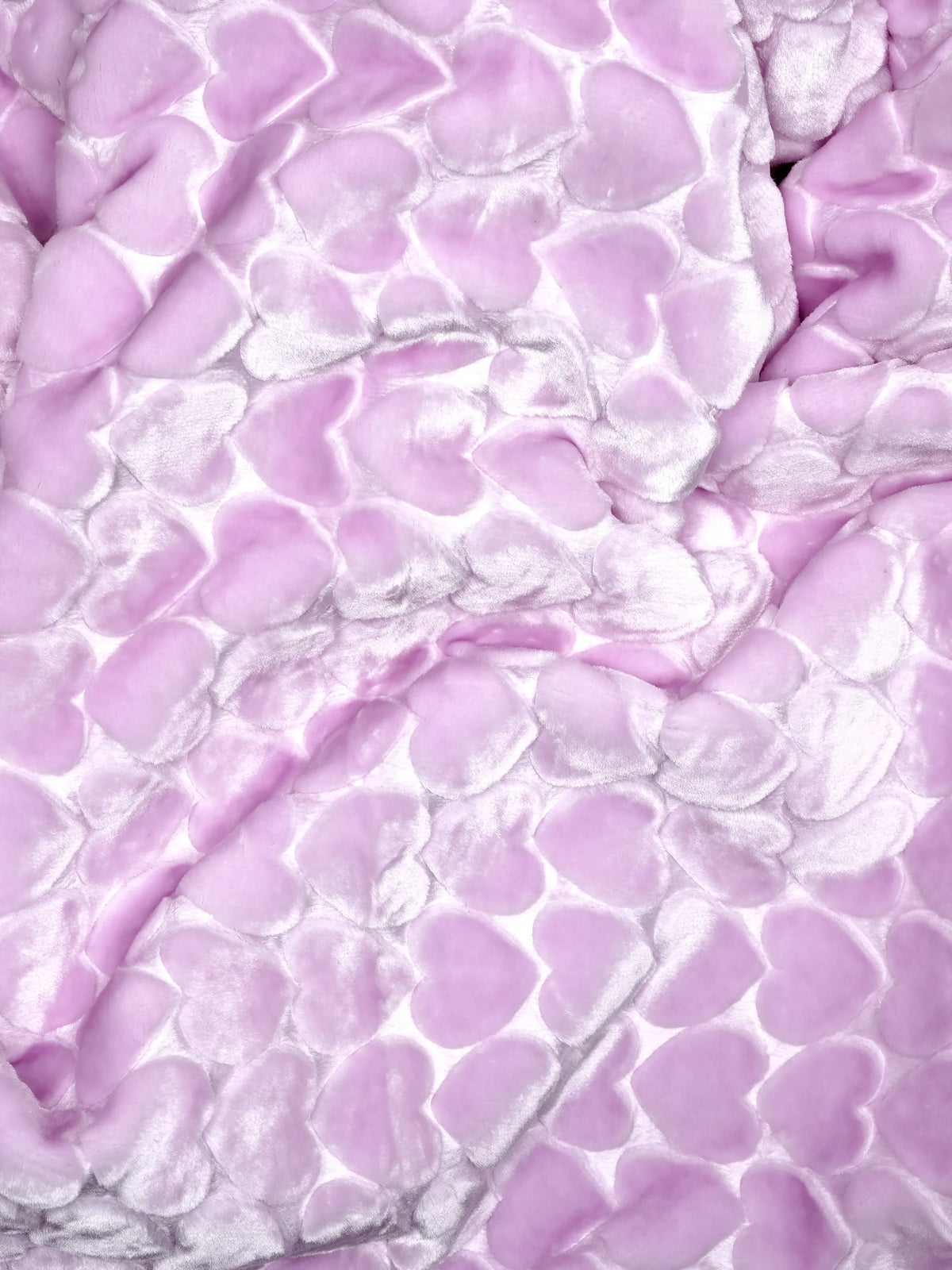 Pink Soft Baby Swaddling Blanket – Plush Receiving Blanket with Heart Embossed Design
