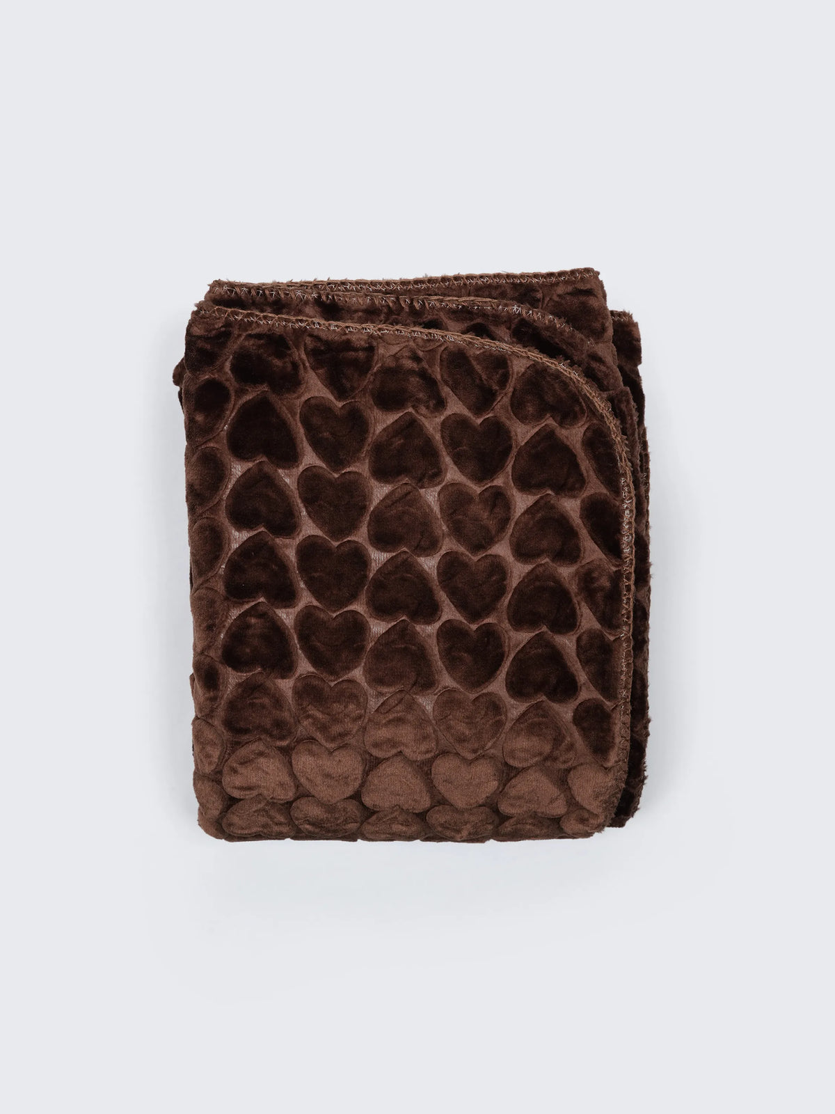 Brown Soft Baby Swaddling Blanket – Plush Receiving Blanket with Heart Embossed Design