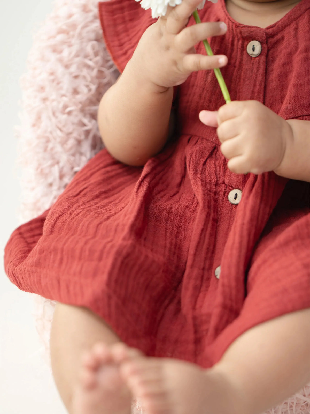 Organic Cotton Berry Bliss Ruffle Top for Baby Girls
