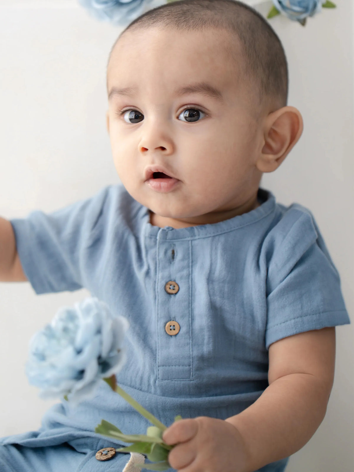 Unisex Organic Cotton Muslin Summer Set – Sky Blue