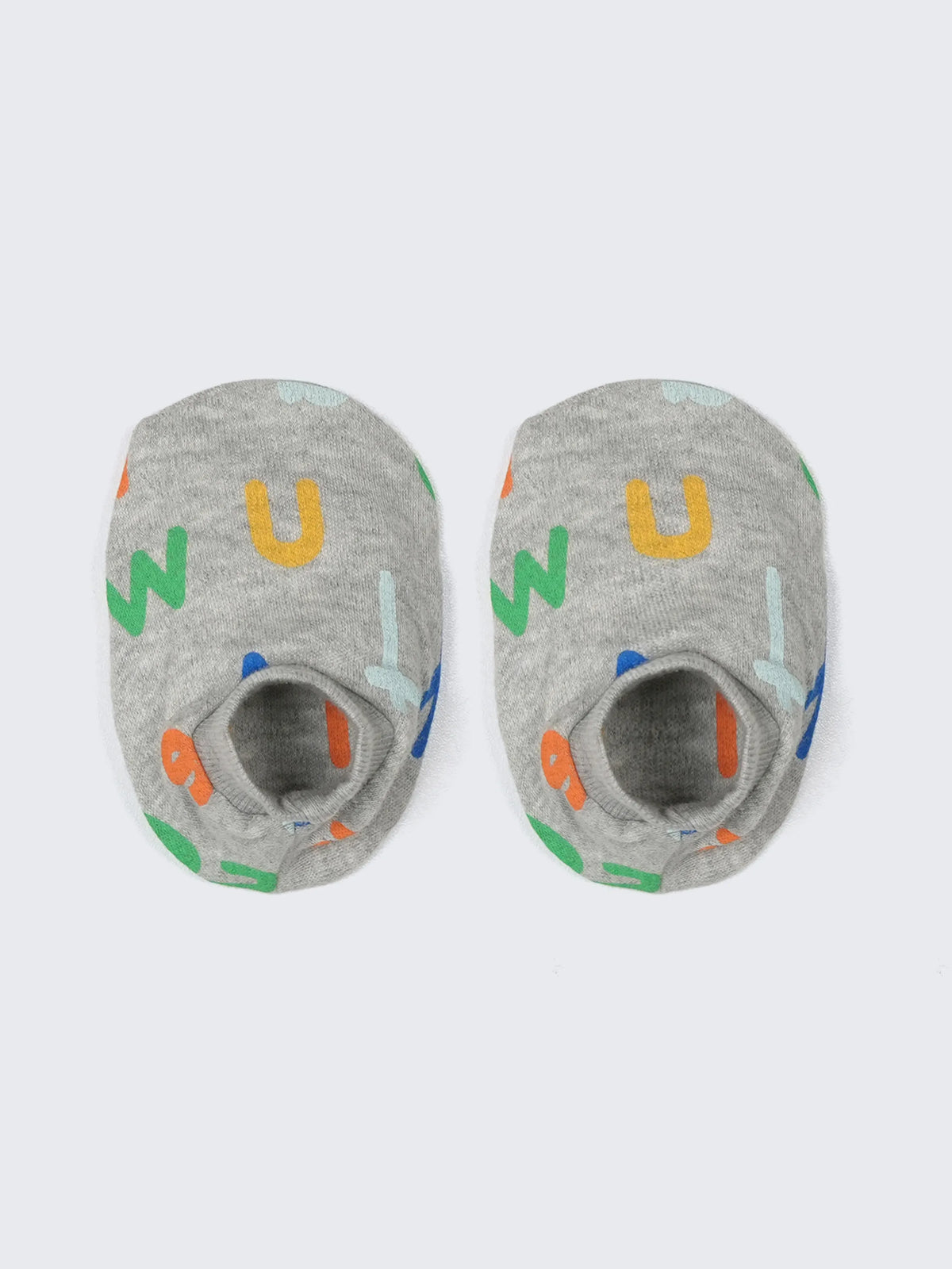 Alphabet Print Baby Mittens & Booties Set (2 Pairs)