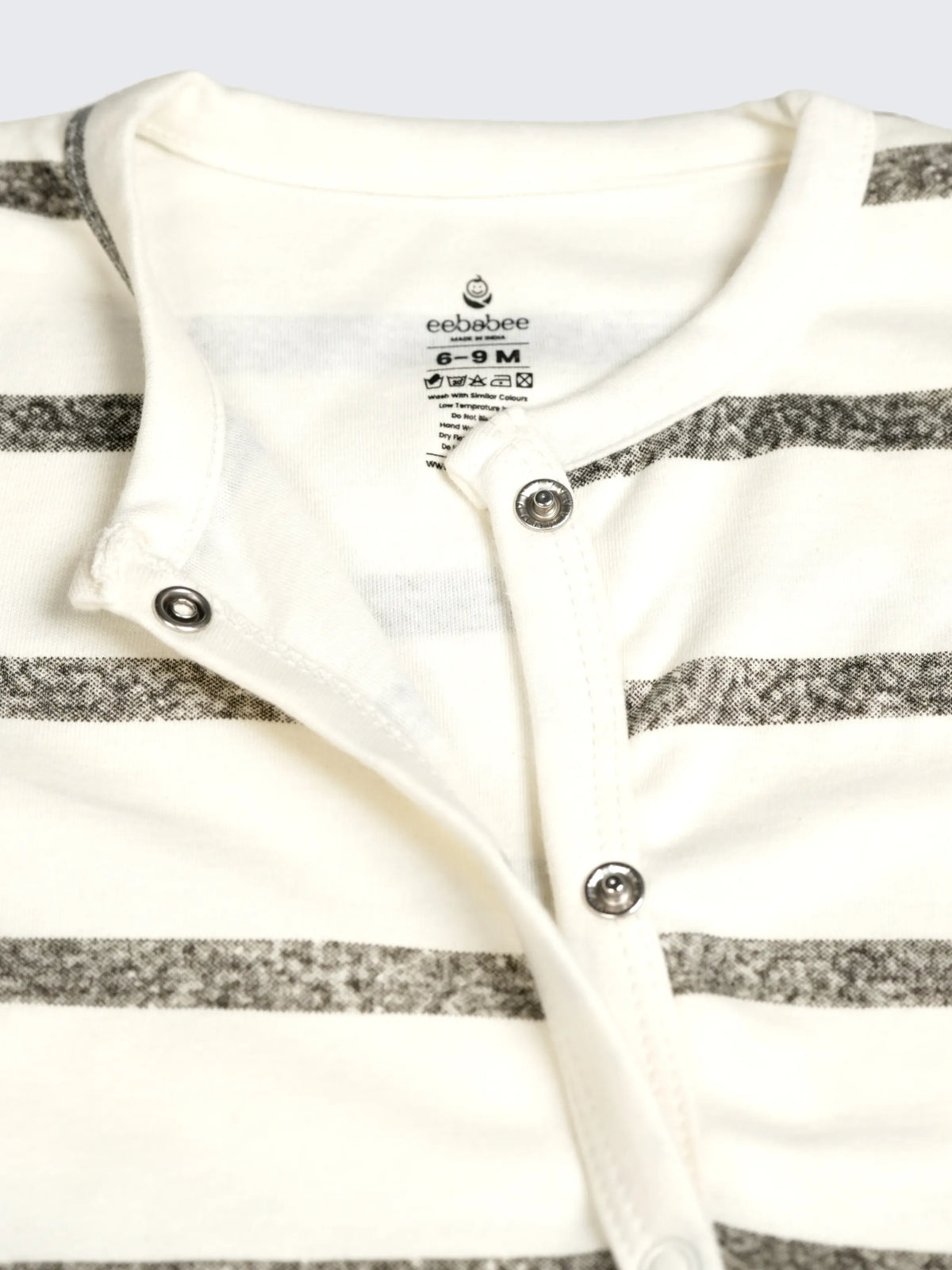 Classic Striped Full Sleeves Unisex Footed Sleepsuit